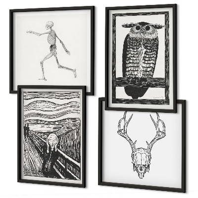 Multi-piece wall decor set Inspiration Scream Skull Owl