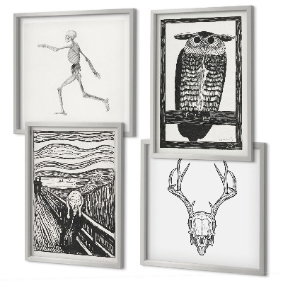 Multi-piece wall decor set Inspiration Scream Skull Owl