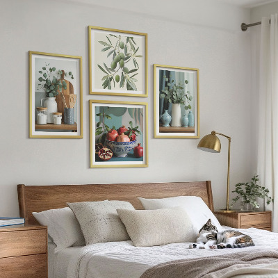 Wall art set Green olives eucalyptus