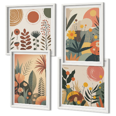 Multi-piece wall decor set Boho plant warm patterns