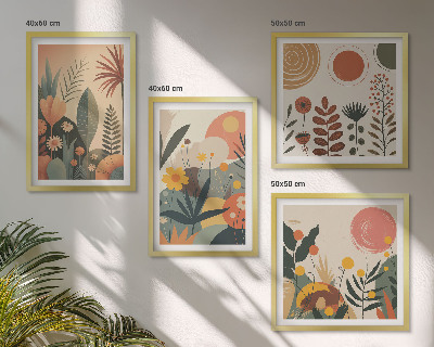 Multi-piece wall decor set Boho plant warm patterns