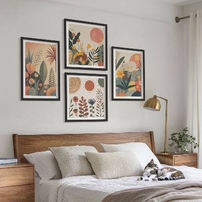 Multi-piece wall decor set Boho plant warm patterns