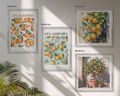 Wall art set Fruity citrus patterns