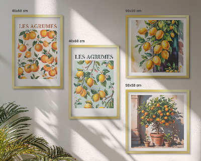Wall art set Fruity citrus patterns