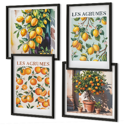 Wall art set Fruity citrus patterns