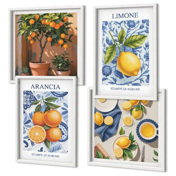 Citrus Fruit Illustrations multi-piece wall decor set