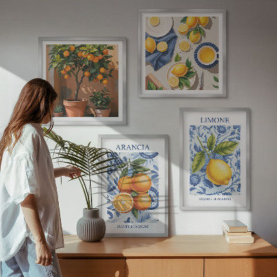 Multi-piece wall decor set Citrus Fruit Illustrations