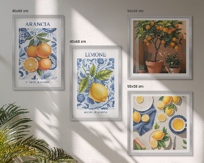 Multi-piece wall decor set Citrus Fruit Illustrations