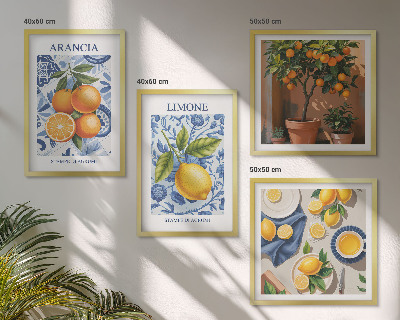 Multi-piece wall decor set Citrus Fruit Illustrations