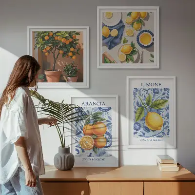 Citrus Fruit Illustrations multi-piece wall decor set