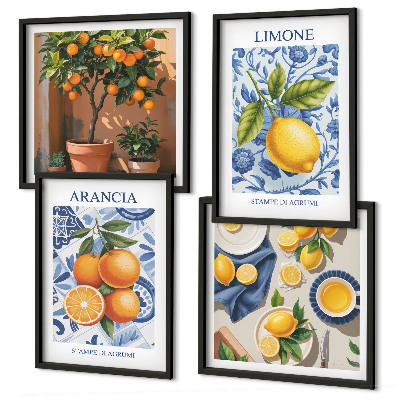Multi-piece wall decor set Citrus Fruit Illustrations