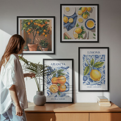 Multi-piece wall decor set Citrus Fruit Illustrations