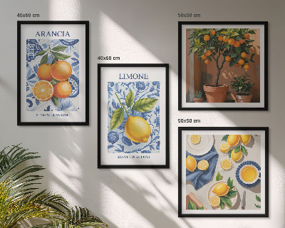 Multi-piece wall decor set Citrus Fruit Illustrations