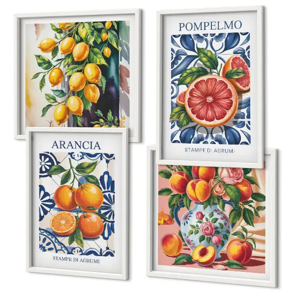 Italian citrus fashion wall art set set of decorative posters