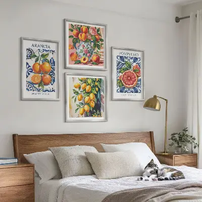 Italian citrus fashion wall art set set of decorative posters