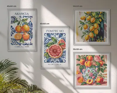 Italian citrus fashion wall art set set of decorative posters