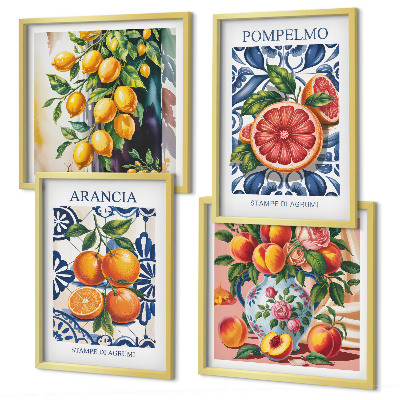 Wall art set Italian citrus fashion posters