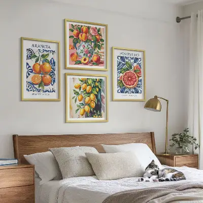 Italian citrus fashion wall art set set of decorative posters