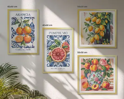 Italian citrus fashion wall art set set of decorative posters