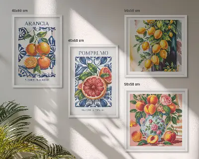 Italian citrus fashion wall art set set of decorative posters