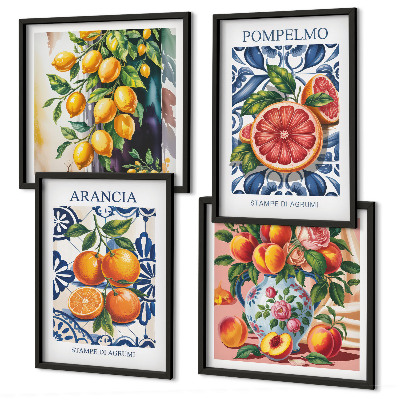 Wall art set Italian citrus fashion posters