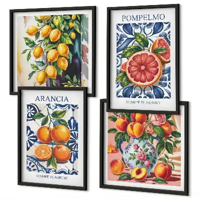 Italian citrus fashion wall art set set of decorative posters