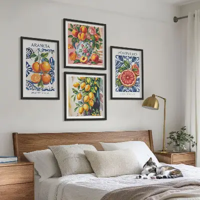 Italian citrus fashion wall art set set of decorative posters