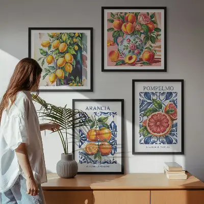 Italian citrus fashion wall art set set of decorative posters