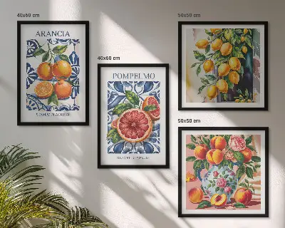Italian citrus fashion wall art set set of decorative posters