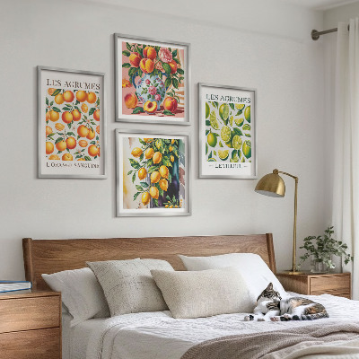 Multi-piece wall decor set Fresh colorful citrus fruits