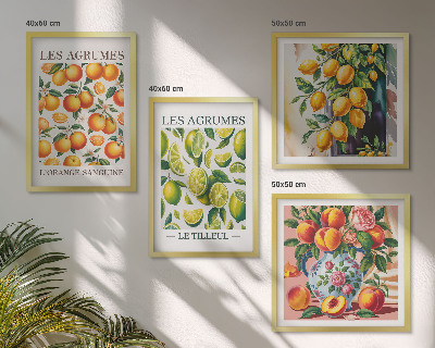 Multi-piece wall decor set Fresh colorful citrus fruits
