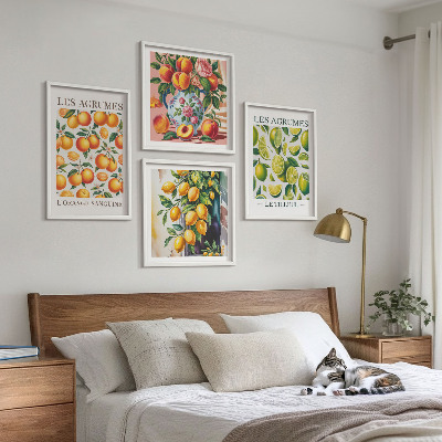 Multi-piece wall decor set Fresh colorful citrus fruits