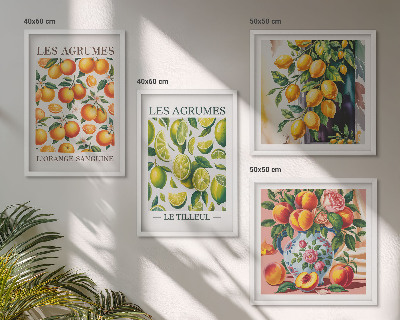 Multi-piece wall decor set Fresh colorful citrus fruits