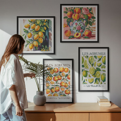 Multi-piece wall decor set Fresh colorful citrus fruits