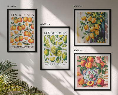 Multi-piece wall decor set Fresh colorful citrus fruits