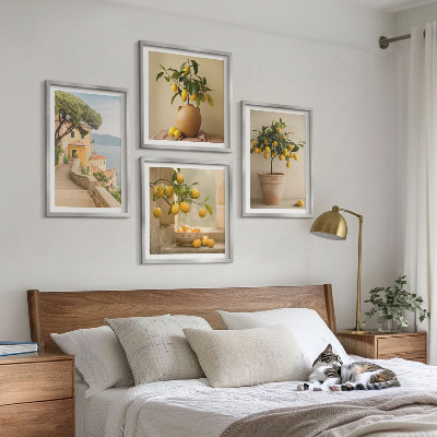 Wall art set Lemon trees in pots