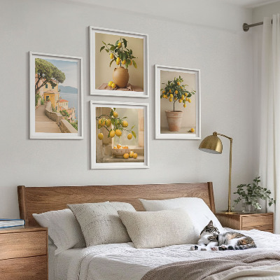 Wall art set Lemon trees in pots