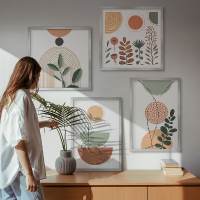 Multi-piece wall decor set Abstract plant shapes