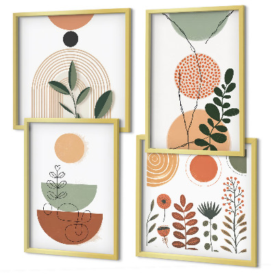 Multi-piece wall decor set Abstract plant shapes