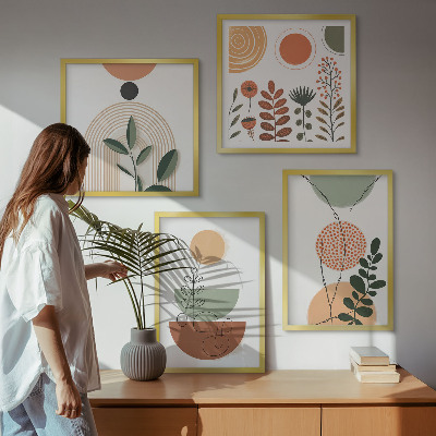 Multi-piece wall decor set Abstract plant shapes