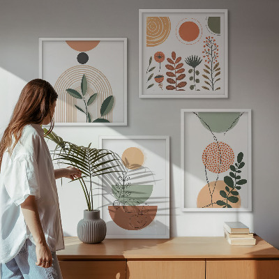 Multi-piece wall decor set Abstract plant shapes