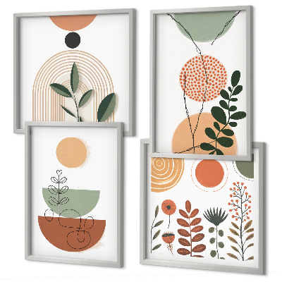 Multi-piece wall decor set Abstract plant shapes