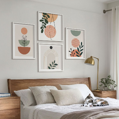 Wall art set Modern plant motifs