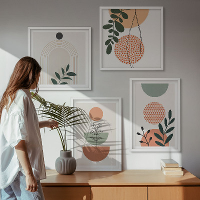 Wall art set Modern plant motifs