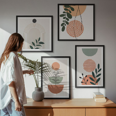 Wall art set Modern plant motifs
