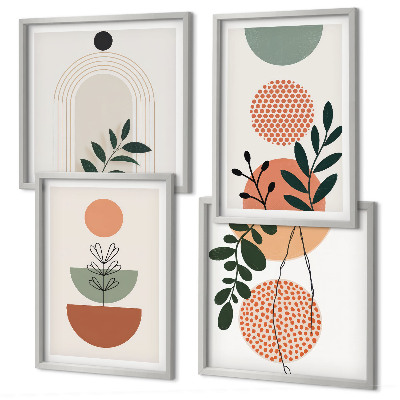 Wall art set Modern plant motifs