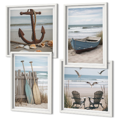 Multi-piece wall decor set Summer beaches sea landscape
