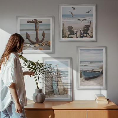 Multi-piece wall decor set Summer beaches sea landscape