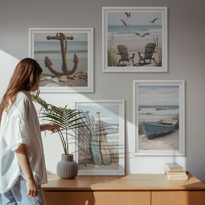 Multi-piece wall decor set Summer beaches sea landscape