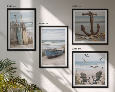 Multi-piece wall decor set Summer beaches sea landscape